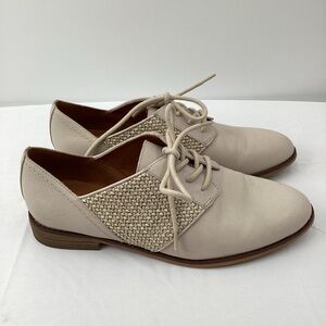 Lucky Brand Elyza Cream Lace-Up Oxford Flats